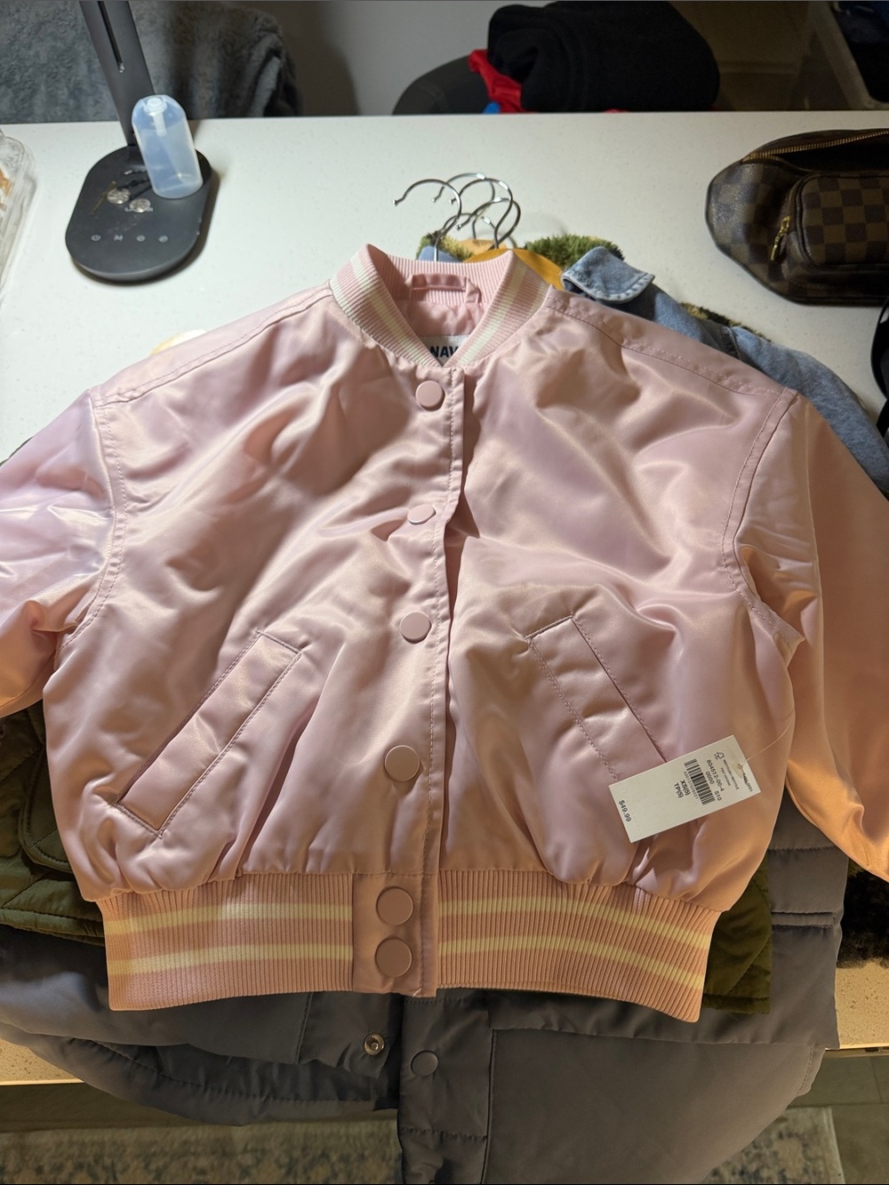 GAP Pink Satin Bomber Jacket